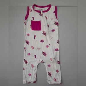NWOT Kyte Baby Zippered Sleeveless Romper in Raspberry Shell Size 18-24M